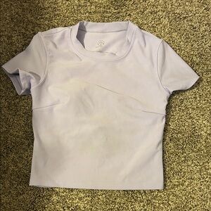 Women's Short Sleeve Ribbed Tee - Light Purple